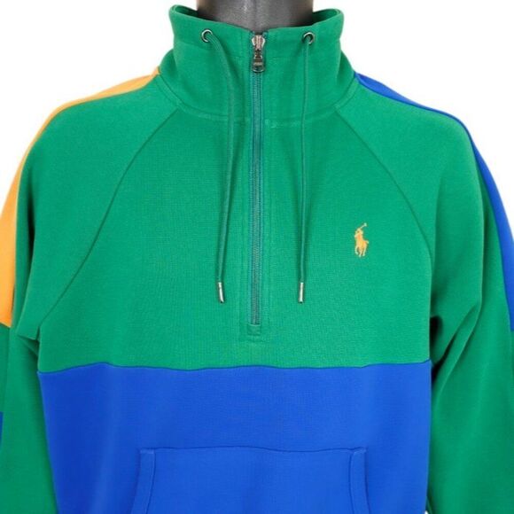 Polo Ralph Lauren Track Jacket Mens Size Small Pullover Half Zip Colorblock